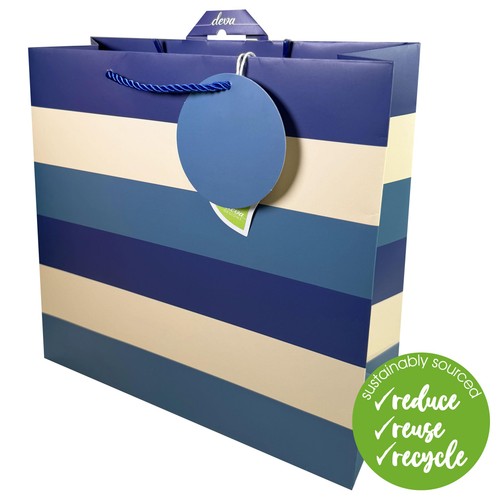 Deva Medium Square Stripe Blue Bag 