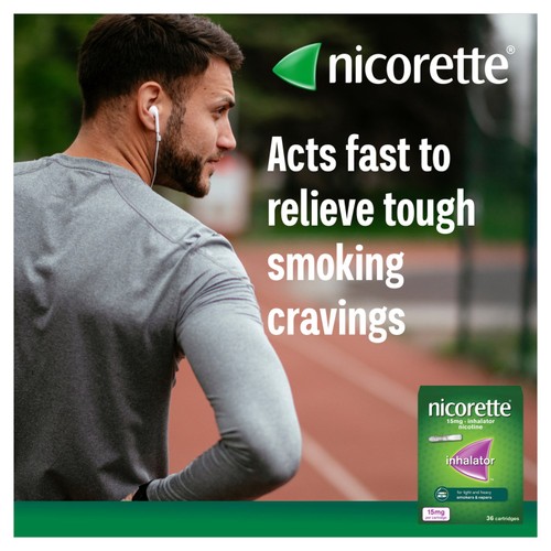 Nicorette 15mg Inhalator 20 Cartridges Quit Smoking Aid