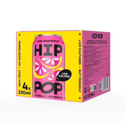 Hip Pop Pink Grapefruit Fizzy Drink