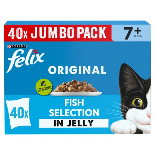 Felix Original Senior 7+ Fish Selection in Jelly Wet Cat Food