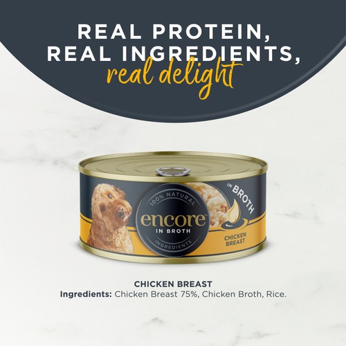 Encore Natural Wet Dog Food Tin Chicken Breast in Broth