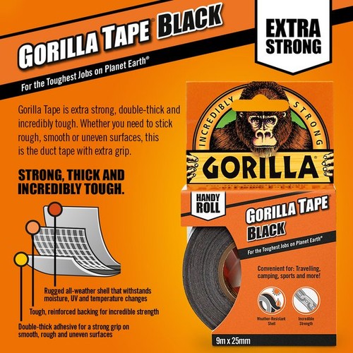 Gorilla Handy Tape Black 9m