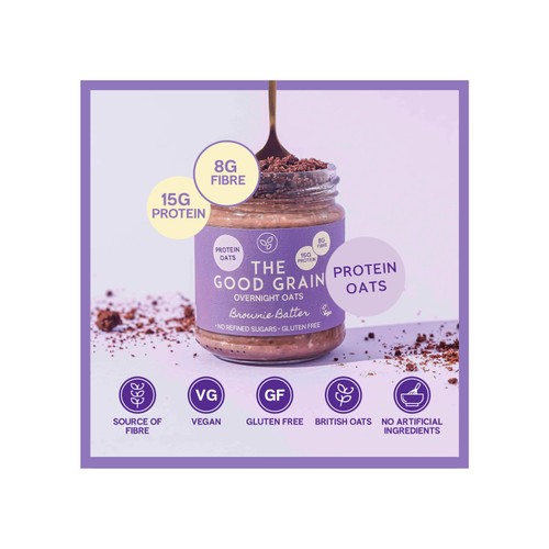 The Good Grain High Protein Overnight Oats Brownie Batter