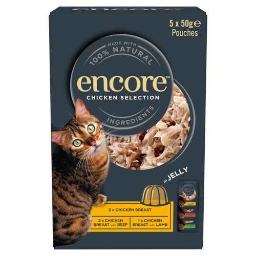 Encore Natural Wet Cat Food Multipack Chicken Selection Pouches in Jelly