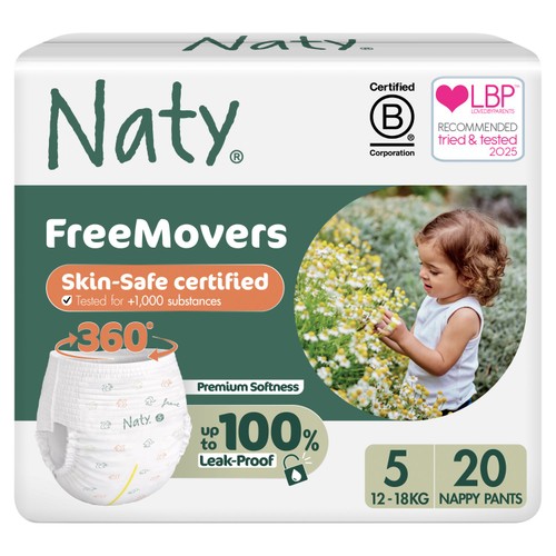 Naty FreeMovers Nappy Pull on Pants Size 5 (12-18kg)