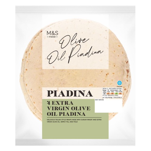M&S 4 Extra Virgin Olive Oil Piadina