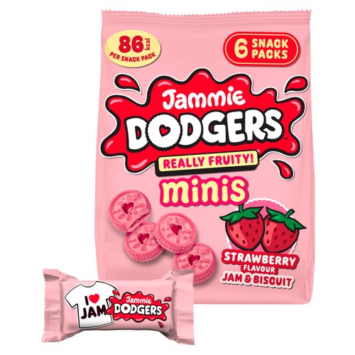 Jammie Dodgers Minis Really Fruity Strawberry Flavour Biscuits