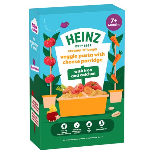 Heinz Veggie Pasta Cheese Porridge Baby Food 7+ Months