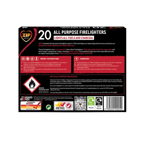 Zip 60 High Performance All Purpose Firelighters – Fast Ignition For Fireplaces, BBQs & Stoves