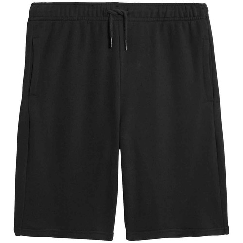 M&S Boys Cotton Rich Elasticated Waist Shorts, 6-7 Years, Black