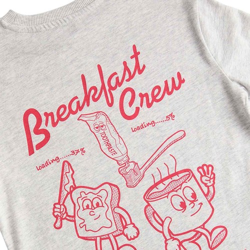M&S Boys Cotton Breakfast Graphic Pyjamas, 8-9 Y, Grey Mix