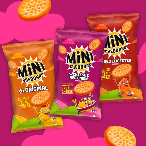 Jacob's Mini Cheddars Cheddar & Red Onion Baked Snacks Multipack