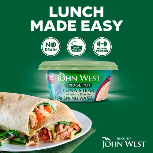 John West No Drain Fridge Pot Tuna Steak with a Little Spring Water