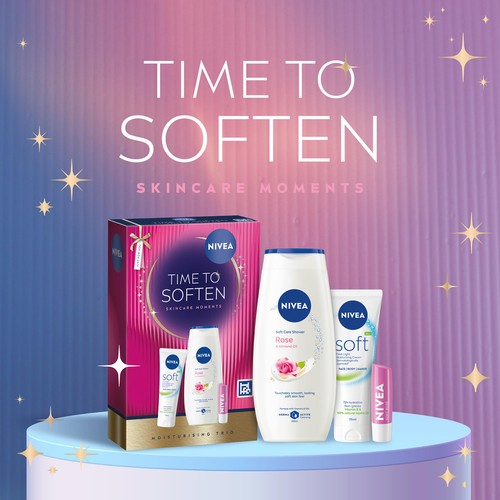 NIVEA Time To Soften + Lip Balm Gift Set