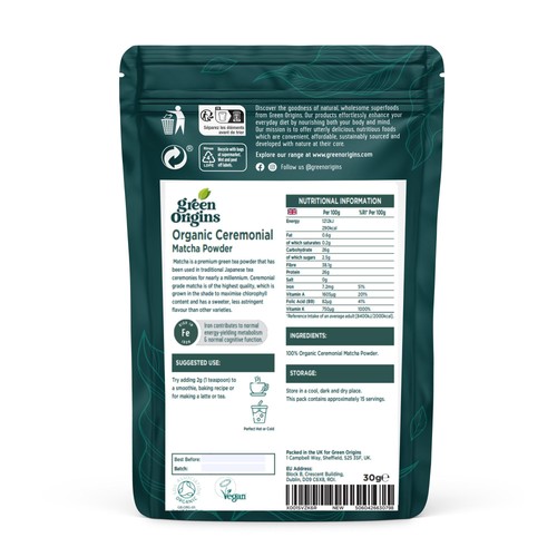 Green Origins Organic Japanese Ceremonial Matcha Green Tea Powder