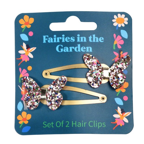 Rex London Glitter Butterfly Hair Clips
