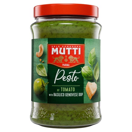 Mutti Basil Green Tomato & Parmesan Green Pesto Pasta Sauce