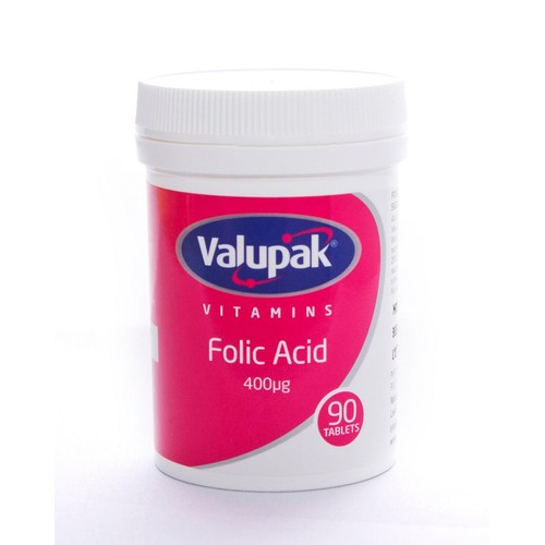 Valupak Vitamins Folic Acid Tablets 400ug 