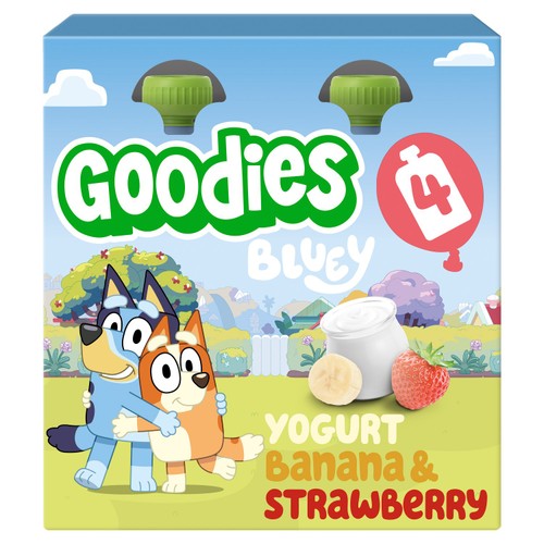 Goodies BLUEY Kids Snack Banana & Strawberry Yoghurt Pouch Multipack