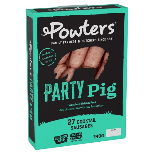 Powters British Outdoor Bred Party Pig 27 Cocktail Sausages
