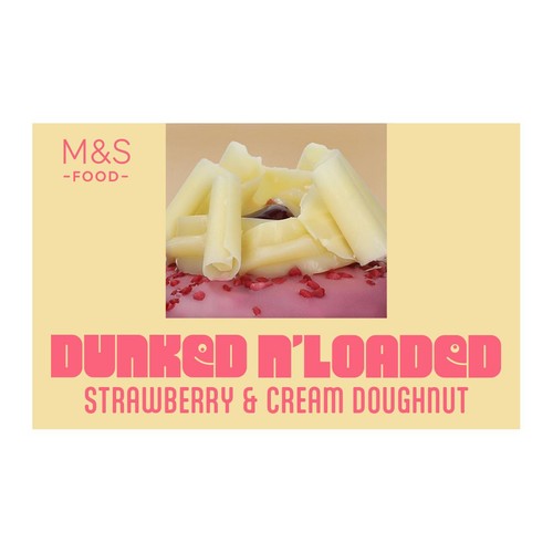 M&S Dunked & Loaded Strawberry & Cream Doughnut
