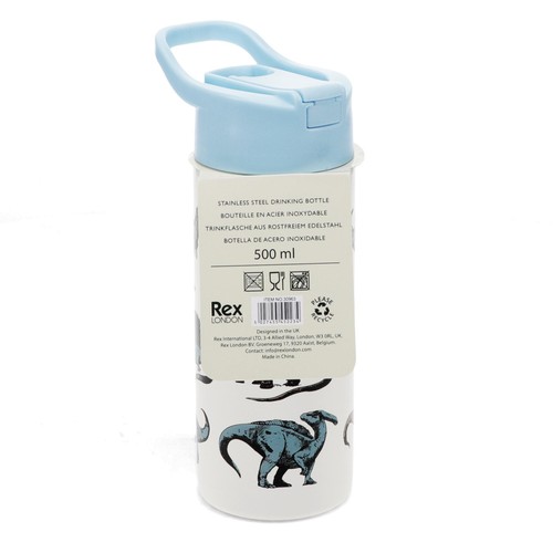 Rex London Stainless Steel Dinosaur Bottle 500ml