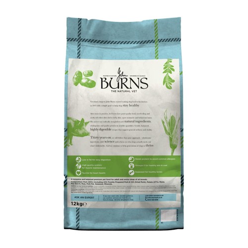 Burns Sensitive Adult Pork & Potato Dry Dog Food