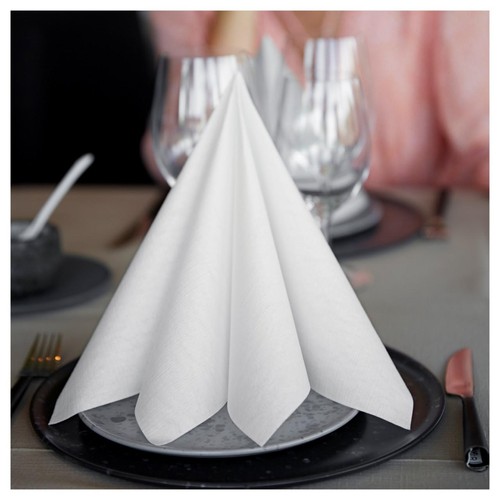 White Luxury Compostable Large Paper Napkins