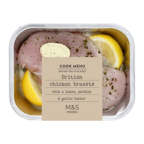 M&S Cook Menu 2 Lemon & Garlic Chicken Breasts 