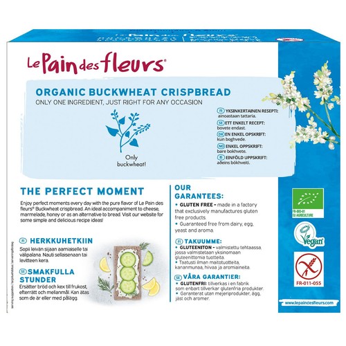 Le Pain Des Fleurs Organic Buckwheat No Added Salt or Sugar Crispbread