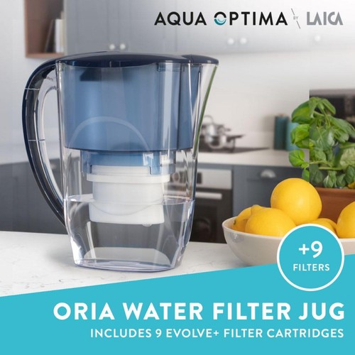 Aqua Optima Oria 2.8L Blue Water Filter Jug 9 Month Pack