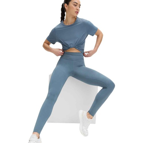 M&S Womens Goodmove High Waisted Gym Leggings, 10, Slate Blue