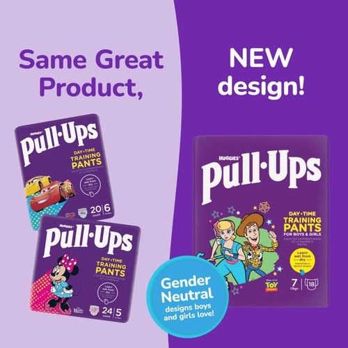 Huggies Pull-Ups Day Time Unisex Training Nappy Pants Size 7 - 18 Pants