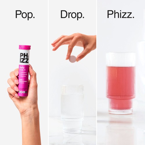 Phizz Apple+Blackcurrant 3in1 Hydration, Electrolyte & Vitamin Effervescent