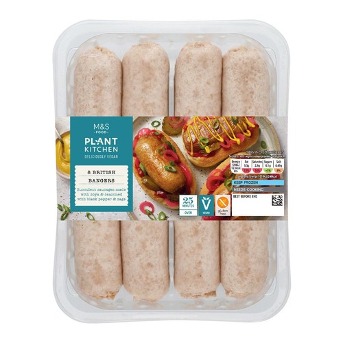 M&S 8 Vegan Plant Kitchen Frozen Sausages