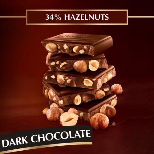 Lindt Les Grandes Hazelnuts Dark Chocolate Bar 