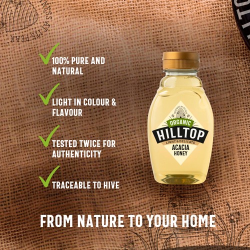 Hilltop Honey Organic Acacia Squeezy