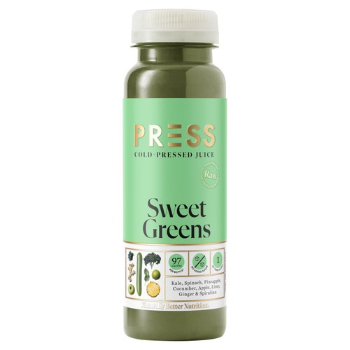 PRESS Healthfoods Sweet Greens Raw Cold-Pressed Juice