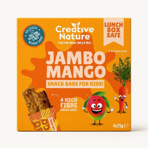 Creative Nature Mango & Carrot Kids snack bar Multipack