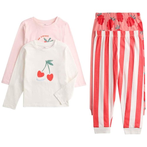 M&S Girls Pure Cotton Fruit Graphic Pyjama Sets, 4-5 Y, Multi