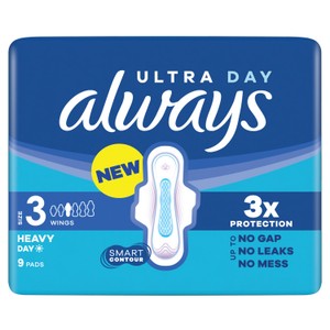 Always Ultra Size 3 Night With Wings Sanitary Towels 9 Pack