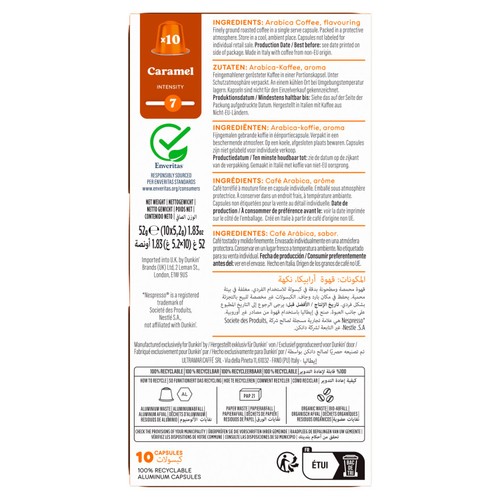 Dunkin Caramel Nespresso Compatible Coffee Pods