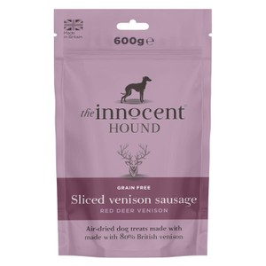 The Innocent Hound Dog Treats, Venison Sausages with Chopped Apple