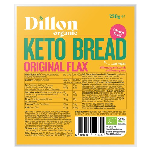 Dillon Organic Original Flax Keto Bread Dillon Organic Original Flax Keto Bread