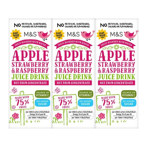 M&S Apple Strawberry & Raspberry Juice Drink