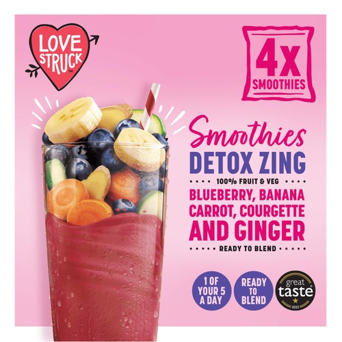 Love Struck Detox Blueberry, Carrot, Ginger, Banana & Courgette