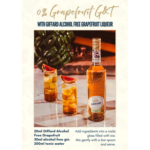 Giffard Alcohol-Free Pink Grapefruit Liqueur