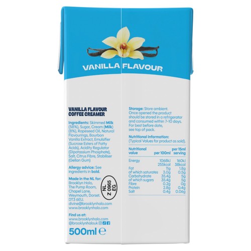 Brooklyn Halo Coffee Creamer Vanilla Flavour