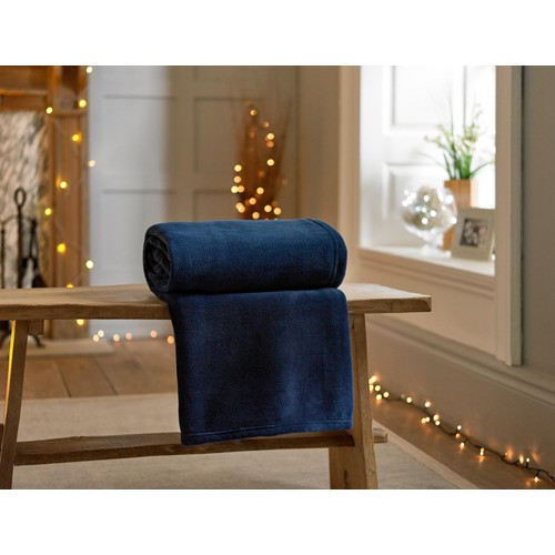 Deyongs Snuggle Touch Throw Navy