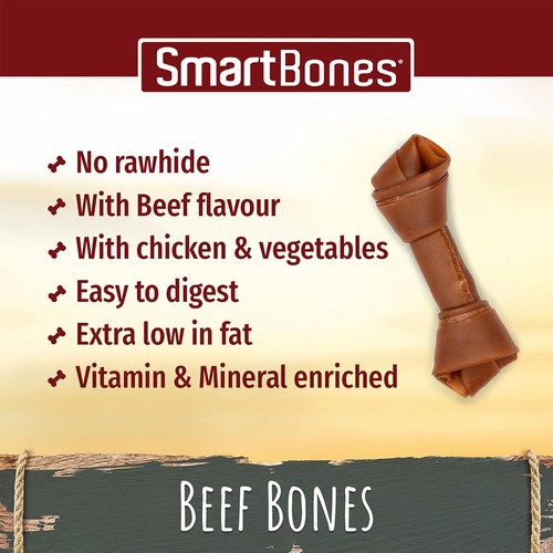 SmartBones 2 Medium Beef Rawhide Free Bone Dog Treats